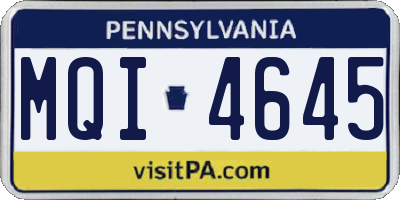 PA license plate MQI4645