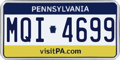 PA license plate MQI4699