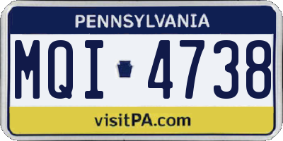 PA license plate MQI4738