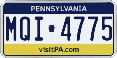 PA license plate MQI4775