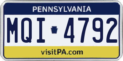 PA license plate MQI4792