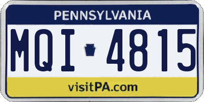 PA license plate MQI4815