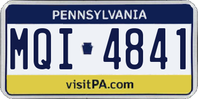 PA license plate MQI4841