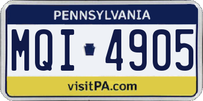 PA license plate MQI4905