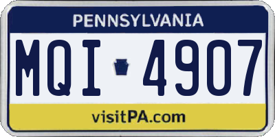PA license plate MQI4907