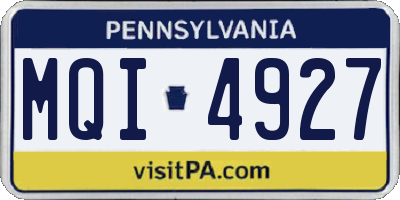 PA license plate MQI4927