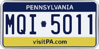 PA license plate MQI5011
