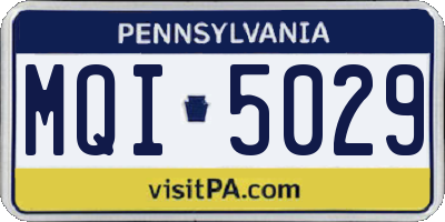 PA license plate MQI5029