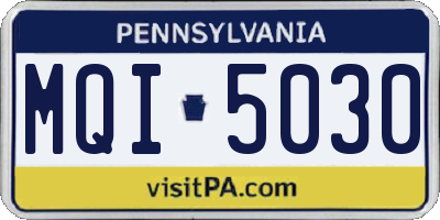 PA license plate MQI5030