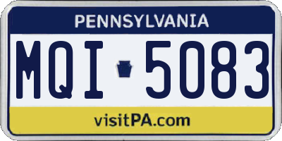 PA license plate MQI5083
