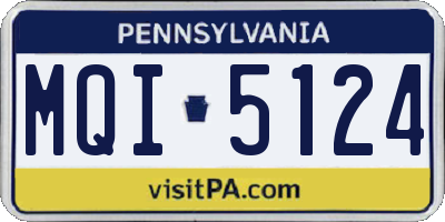 PA license plate MQI5124