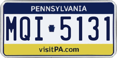 PA license plate MQI5131