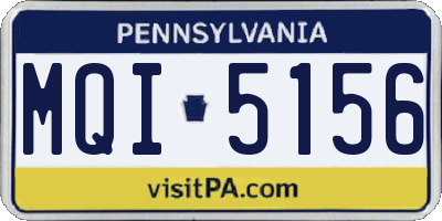 PA license plate MQI5156