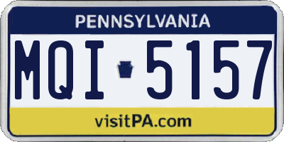 PA license plate MQI5157
