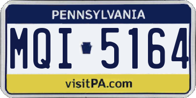 PA license plate MQI5164