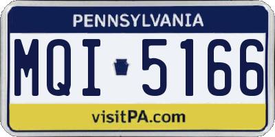 PA license plate MQI5166