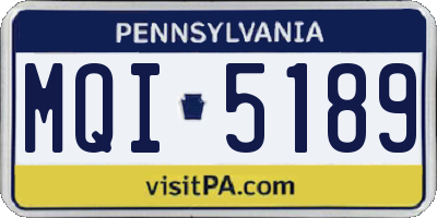 PA license plate MQI5189