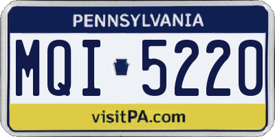 PA license plate MQI5220