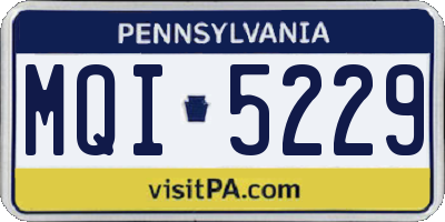 PA license plate MQI5229