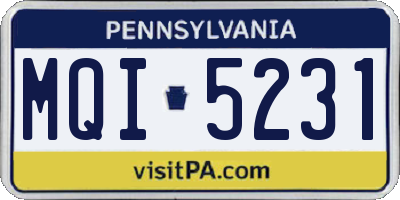 PA license plate MQI5231