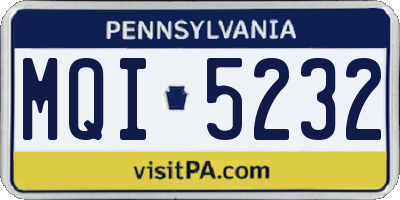 PA license plate MQI5232