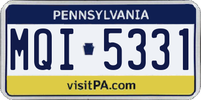 PA license plate MQI5331