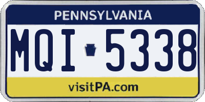 PA license plate MQI5338