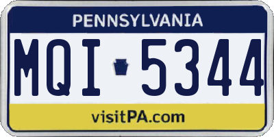 PA license plate MQI5344