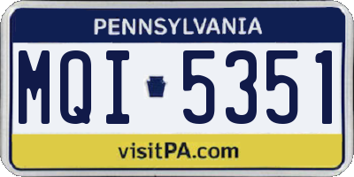PA license plate MQI5351