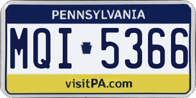 PA license plate MQI5366
