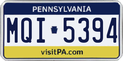 PA license plate MQI5394