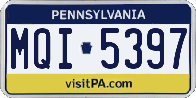 PA license plate MQI5397