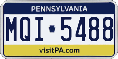 PA license plate MQI5488
