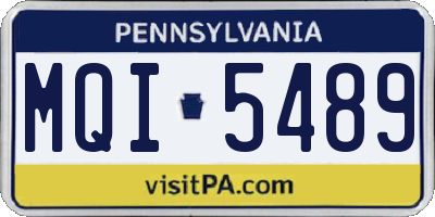 PA license plate MQI5489