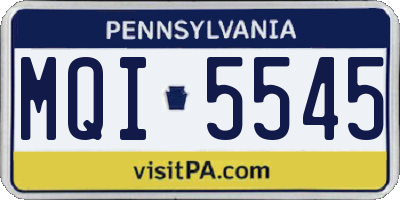 PA license plate MQI5545