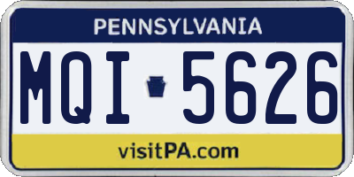 PA license plate MQI5626