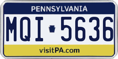 PA license plate MQI5636