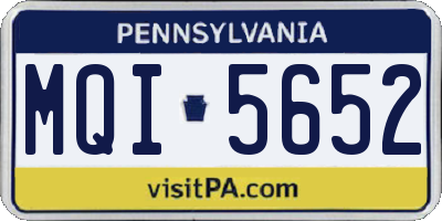 PA license plate MQI5652