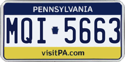 PA license plate MQI5663