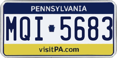 PA license plate MQI5683