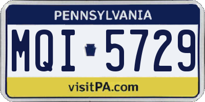PA license plate MQI5729