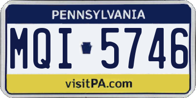 PA license plate MQI5746