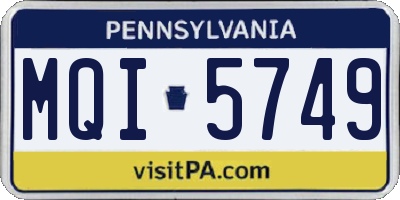 PA license plate MQI5749