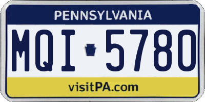 PA license plate MQI5780