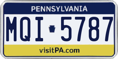 PA license plate MQI5787
