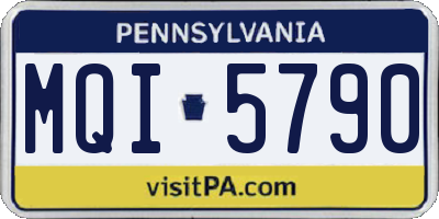 PA license plate MQI5790