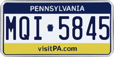 PA license plate MQI5845