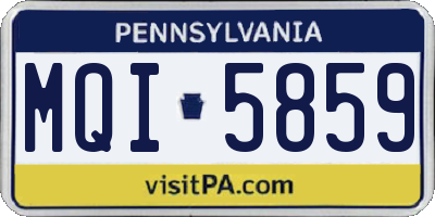 PA license plate MQI5859