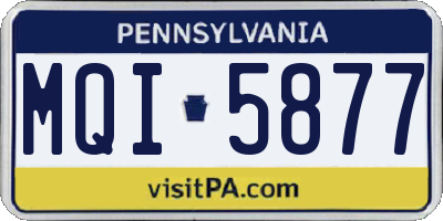 PA license plate MQI5877