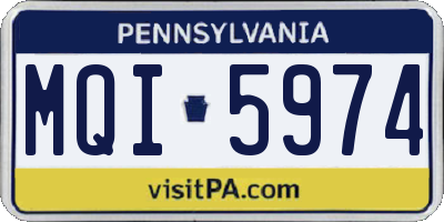 PA license plate MQI5974